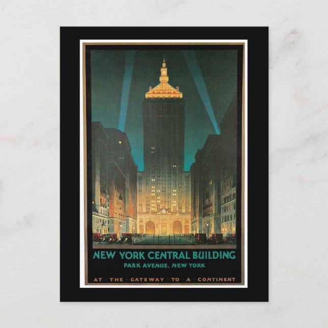 Postal Edificio Central de Nueva York, febrero de 1930 (Anverso)