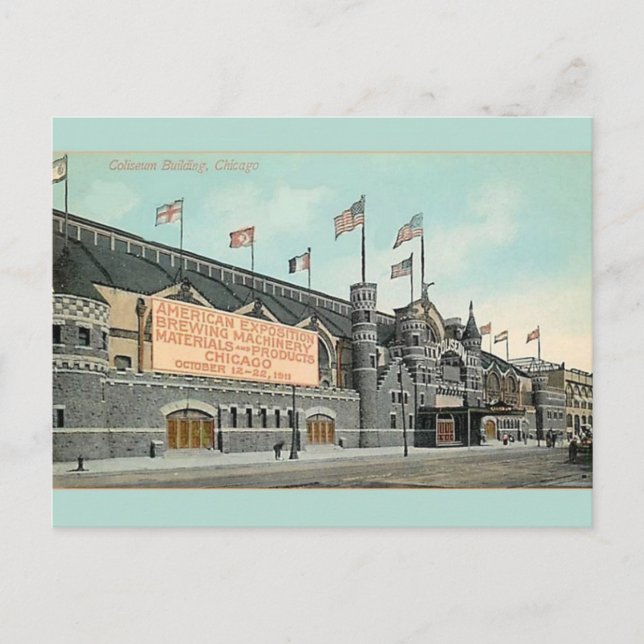 Postal Edificio Coliseo Vintage Chicago Postcard (Anverso)