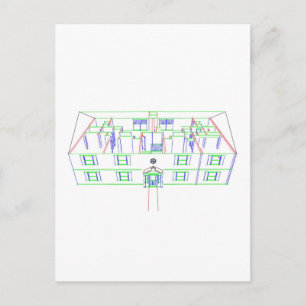 Postal Edificio de apartamentos / Casa: Dibujo de marcado
