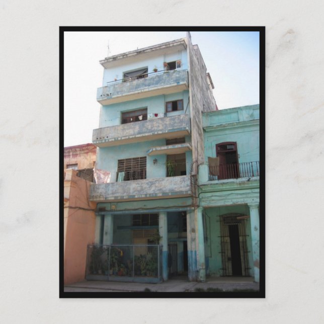 Postal edificio de havana verde (Anverso)