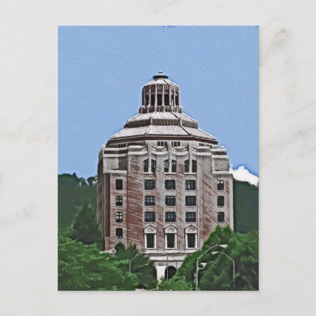 Postal Edificio de la ciudad, Asheville (Anverso)