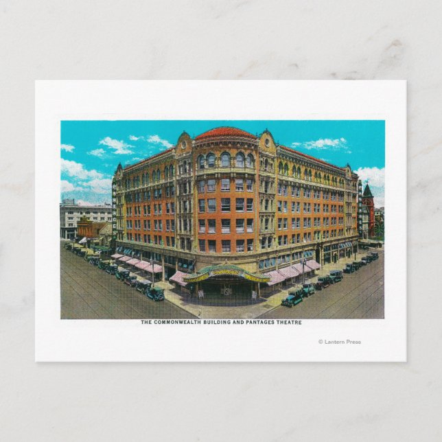 Postal Edificio de la Commonwealth y teatro Pantages (Anverso)