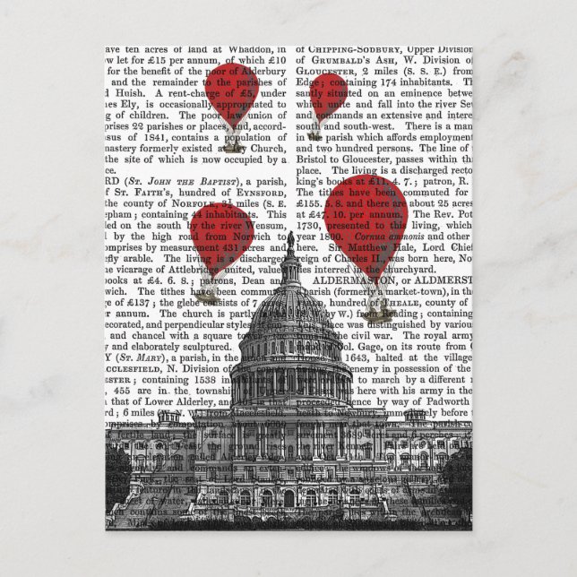 Postal Edificio del Capitolio de Estados Unidos y globos  (Anverso)