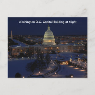 Postal Edificio del Capitolio de Washington D.C. en Noche