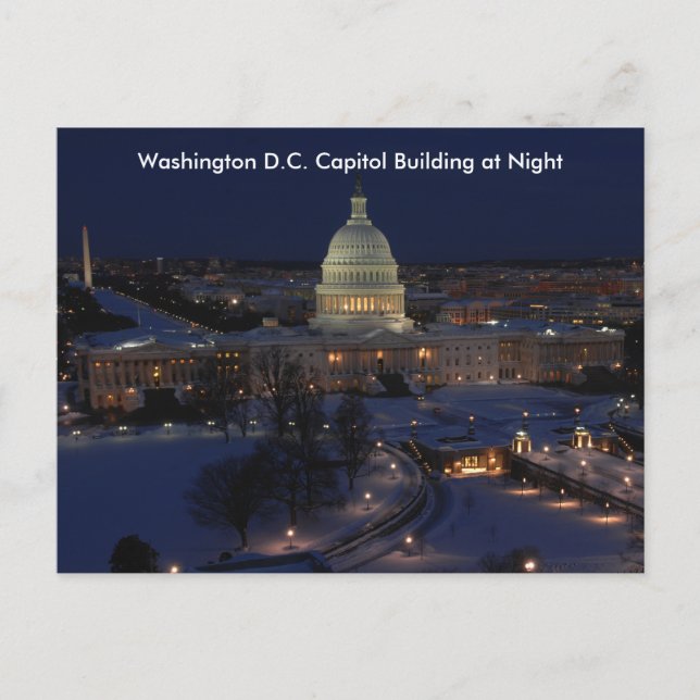 Postal Edificio del Capitolio de Washington D.C. en Noche (Anverso)
