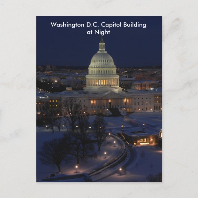 Postal Edificio del Capitolio de Washington D.C. en Noche (Anverso)