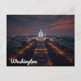 Postal Edificio del Capitolio de Washington DC por la noc