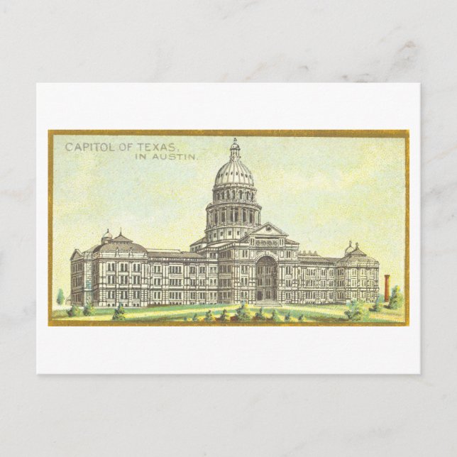 Postal Edificio del Capitolio en Austin, Texas, Antigua (Anverso)