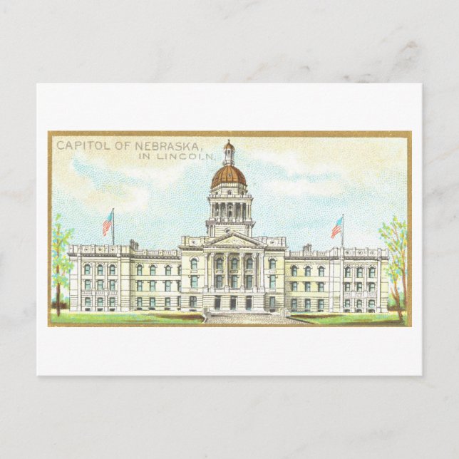 Postal Edificio del Capitolio en Lincoln, Nebraska, Vinta (Anverso)