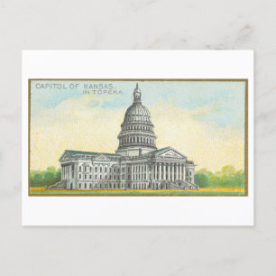 Postal Edificio del Capitolio en Topeka, Kansas, Vintage