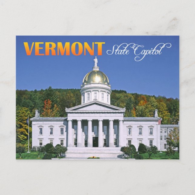 Postal Edificio del Capitolio Estatal de Vermont, Montpel (Anverso)