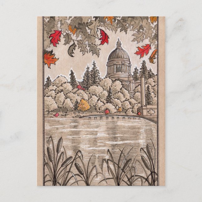 Postal Edificio del Capitolio Estatal Olympia Washington  (Anverso)