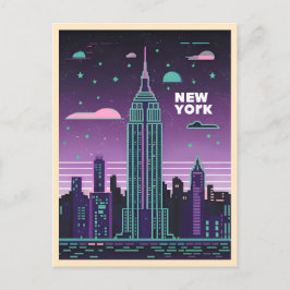 Postal Edificio del Empire State de la ola de vaporolas d