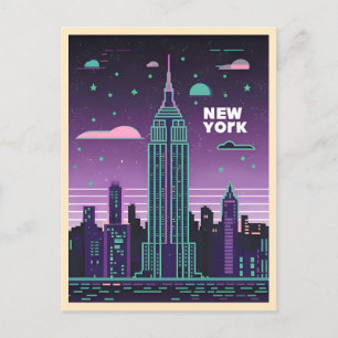 Postal Edificio del Empire State de la ola de vaporolas d