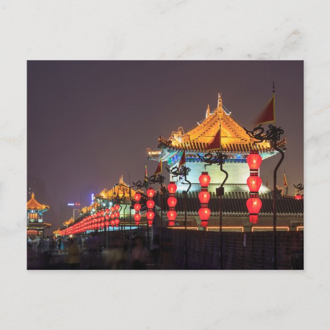 Postal Edificio del Muro De La Ciudad De Noche (Anverso)