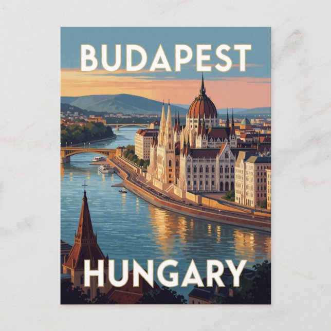 Postal Edificio del Parlamento de Budapest Hito Europeo (Anverso)