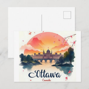 Postal Edificio del Parlamento de Canadá en Ottawa, horiz