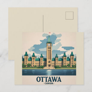 Postal Edificio del Parlamento de Canadá en Ottawa, horiz