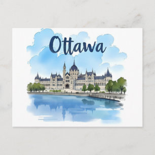 Postal Edificio del Parlamento de Canadá en Ottawa, horiz