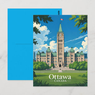 Postal Edificio del Parlamento de Canadá en Ottawa, horiz