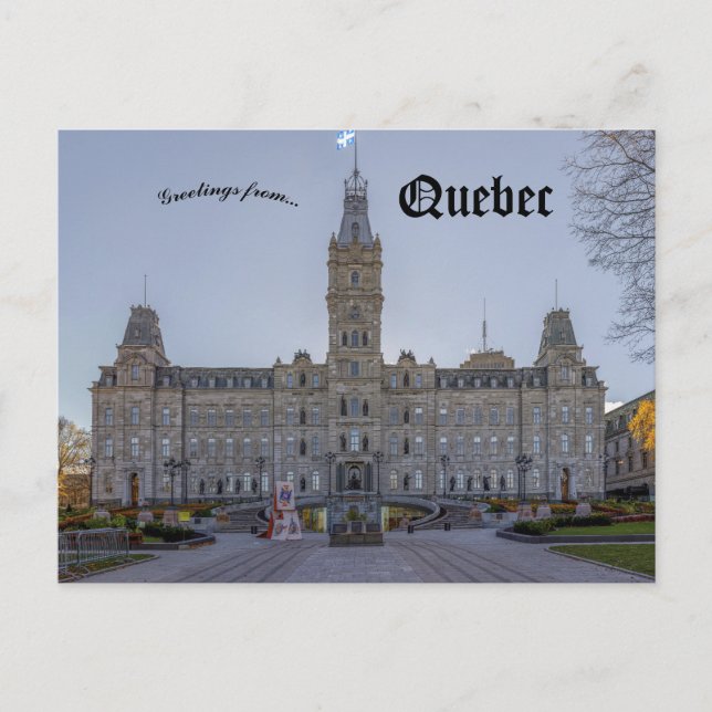 Postal Edificio del Parlamento de Quebec en Quebec Canadá (Anverso)