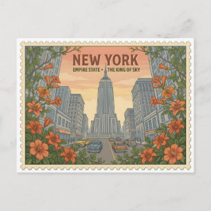 Postal Edificio emblemático del Empire State de Nueva Yor