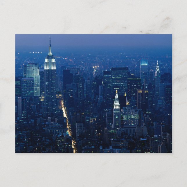Postal Edificio Empire State de Noche  (Anverso)