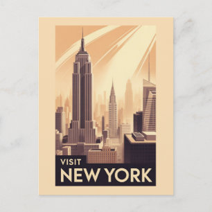 Postal Edificio Empire State de Nueva York Vintage Viaje