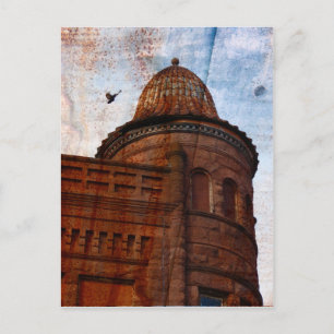 Postal edificio en Fort Madison con fondo de roya