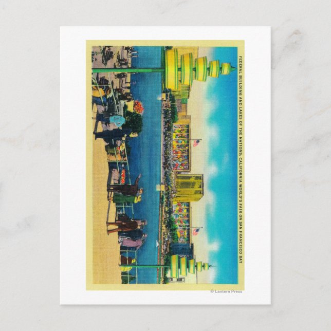 Postal Edificio federal y lagos de las Naciones (Anverso)