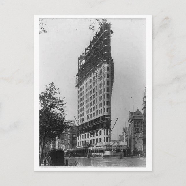 Postal Edificio Flatiron En Construcción, Ciudad De Nueva (Anverso)