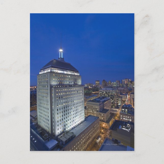 Postal Edificio John Hancock antiguo con Boston en Boston (Anverso)