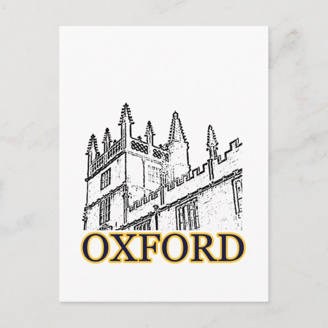 Postal Edificio Oxford Inglaterra 1986 Espirales Blancas (Anverso)
