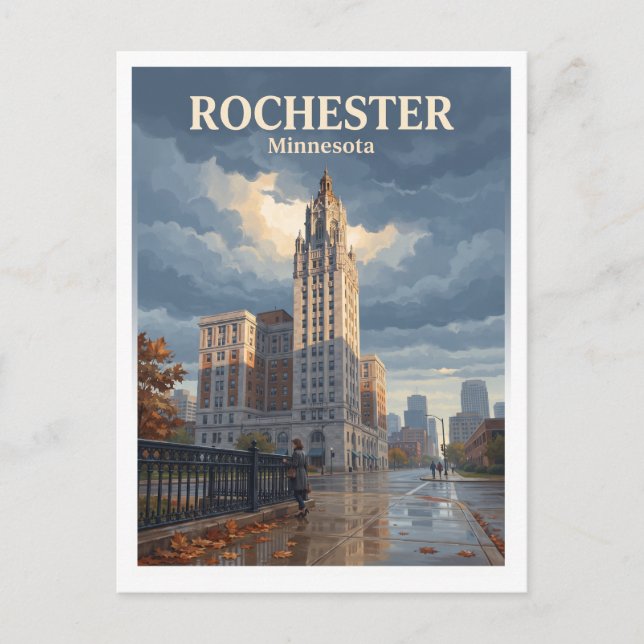 Postal Edificio Plummer de Clínica Mayo Rochester Minneso (Anverso)
