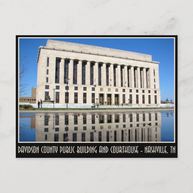 Postal Edificio público del condado de Davidson y tribuna (Anverso)