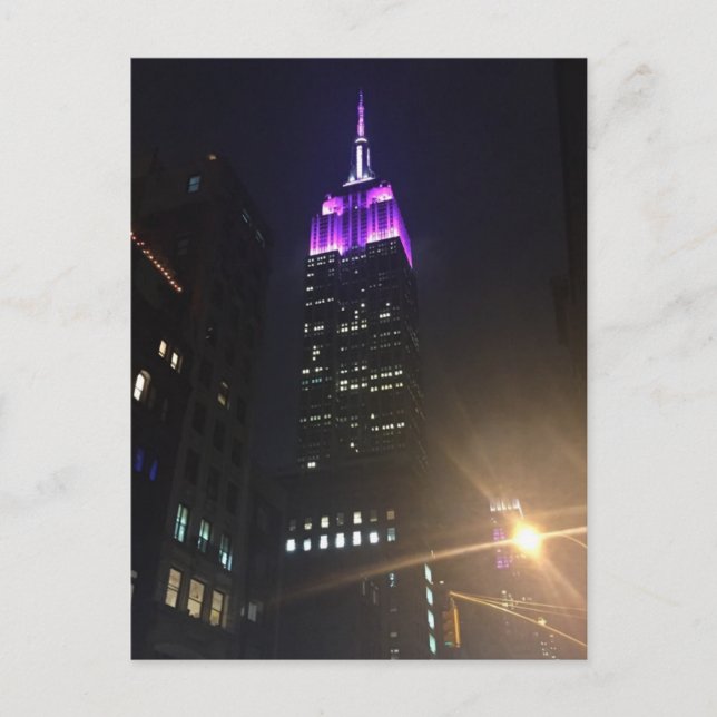 Postal Edificio Purple Empire State en NYC (Anverso)