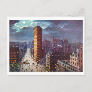 Postal Edificio Vintage Flatiron en la ciudad de Nueva Yo