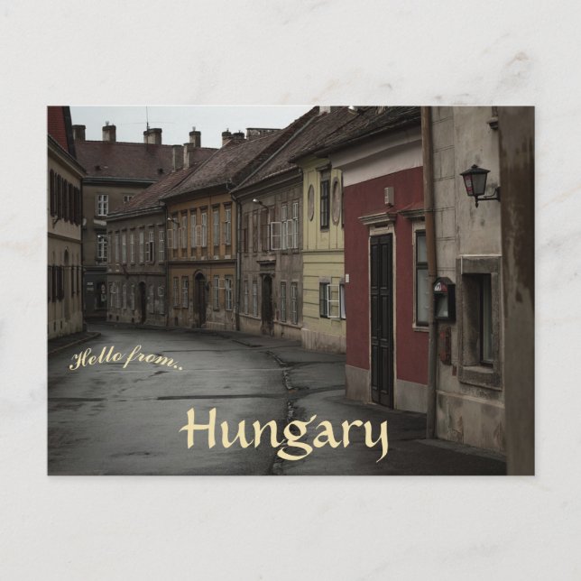 Postal Edificios antiguos en Sopron Hungría (Anverso)