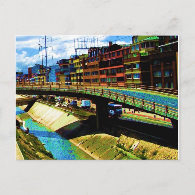 Postal Edificios brillantes en Bogotá (Anverso)