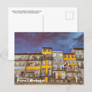 Postal Edificios coloridos del distrito de Ribeira en Por