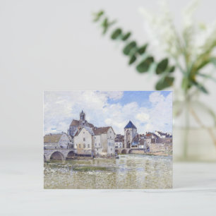 Postal Edificios de Alfred Sisley y puentes con agua