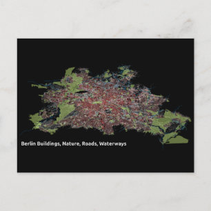 Postal Edificios de Berlín, naturaleza, carreteras, vías 