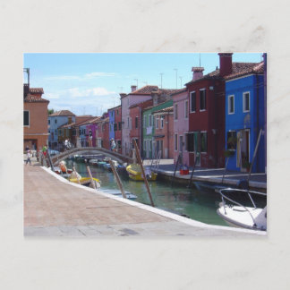 Postal Edificios de Burano, Venecia