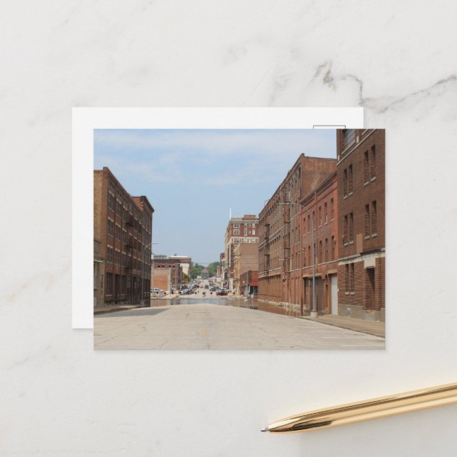 Postal Edificios de Burlington, Iowa (Anverso/Reverso In Situ)