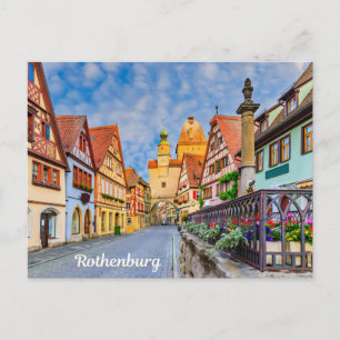 Postal Edificios de calle medievales de Rothenburg, Alema