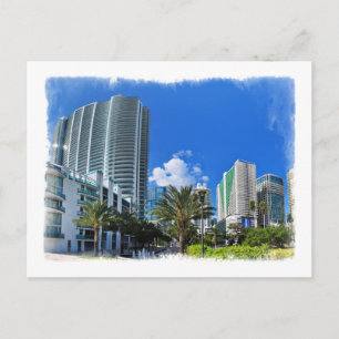 Postal Edificios de Miami High rise - Postcard