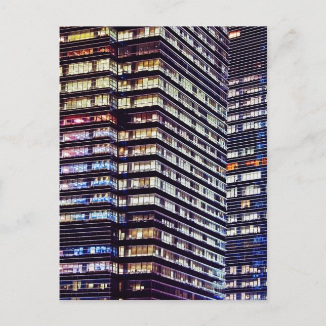 Postal Edificios de oficinas nocturnos, Singapur (Anverso)