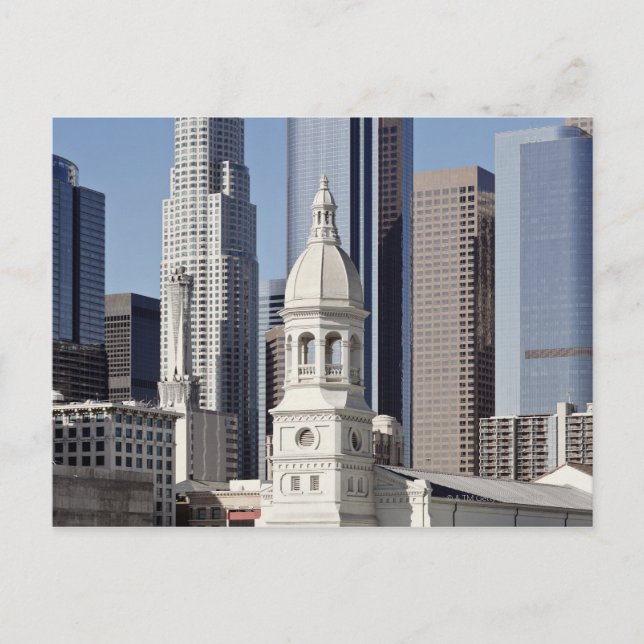 Postal Edificios de rascacielos de Los Ángeles a mediodía (Anverso)