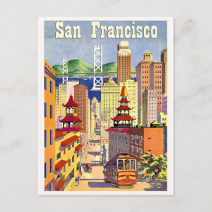 Postal Edificios de San Francisco, centro de la calle, tr