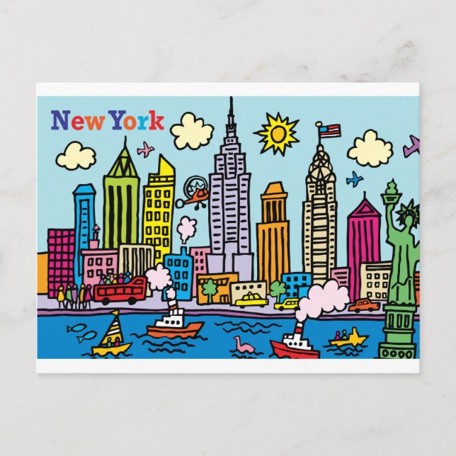 Postal Edificios de turismo Personalizado de Nueva York (Anverso)